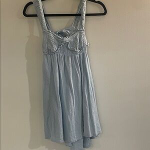 Free People Light Blue Sun Dress | Bow Back | Size S